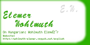 elemer wohlmuth business card